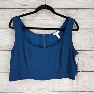 NEW Leith Nordstrom Plus 1X Cropped Sleeveless Tank Top Exposed Back Zipper